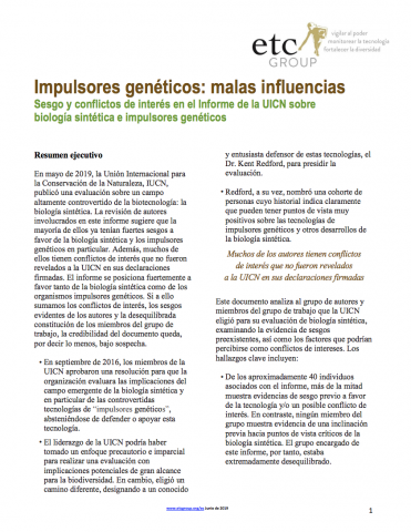 primera página del informe