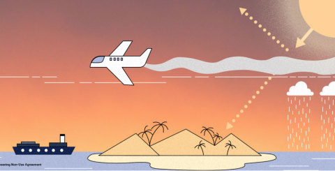 Esquema de geoingeniería solar, de la página de Sola Geoengineering Non-Use Agreement
